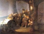Rembrandt van rijn Judas returning the thirty silver pieces. Spain oil painting artist